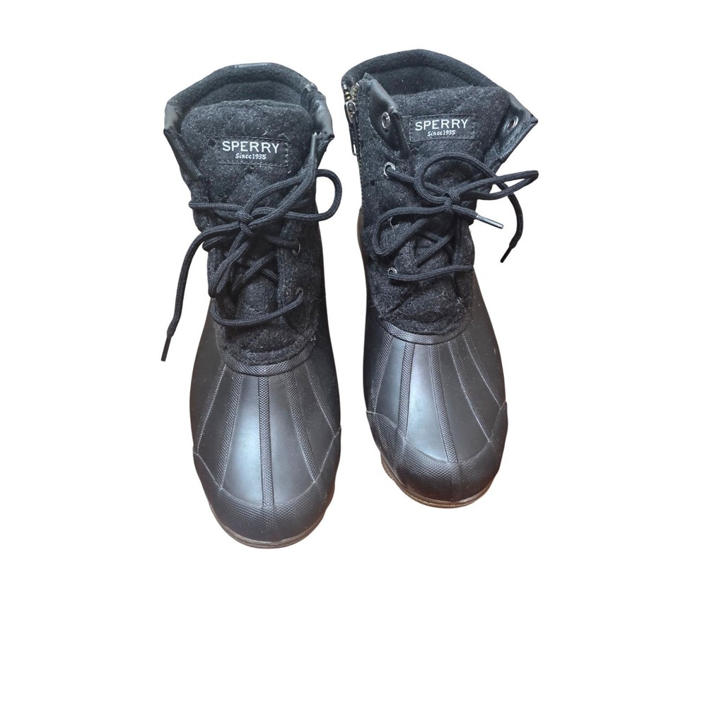 Sperry Women's Black Duck Slouch Boots Size 9.5 Insulated Waterproof Winter Shoe